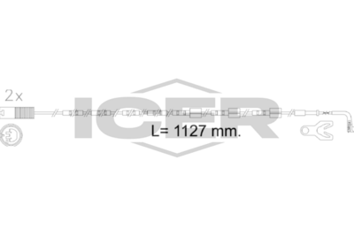 предупредителен контактен сензор, износване на накладките ICER 610605 E C