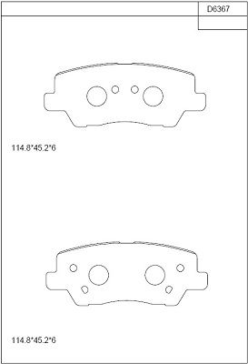 Комплект тормозных колодок, дисковый тормоз ASIMCO KD6367 для CADILLAC ATS
