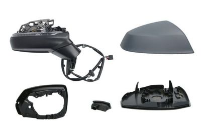 Zijspiegel Links (elektrisch, in reliëf, met verwarming, assistent rijstrookverandering, under-coated, elektrisch opklapbaar, met indicator) past: AUDI Q5 FY, Q5 FYT 01.17-12.24