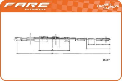 Тросик, cтояночный тормоз FARE SA 19236 для VW TRANSPORTER