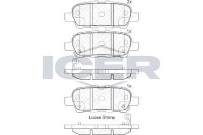 ICER 181901-203 Тормозные колодки и сигнализаторы  для INFINITI  (Инфинити Qx60)