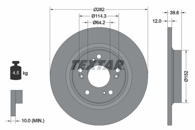 Тормозной диск TEXTAR 92173403 для HONDA S2000