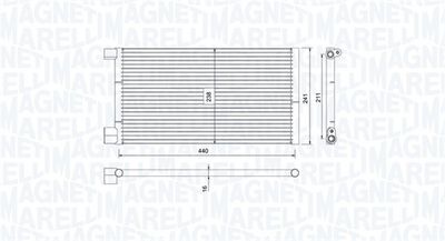 Конденсатор, кондиционер MAGNETI MARELLI 350203731000 для FIAT SEICENTO