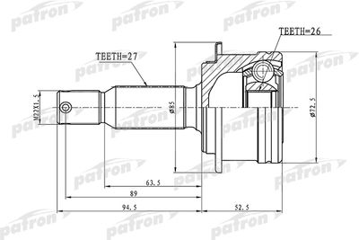 Шарнирный комплект, приводной вал PATRON PCV1393 для MITSUBISHI OUTLANDER