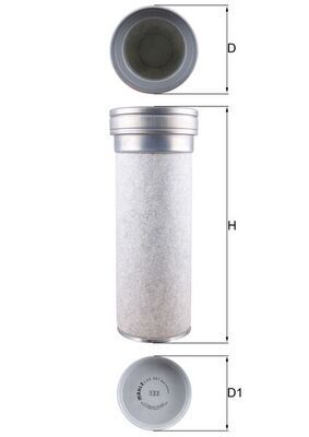 Luchtfilter (patroon) past: VOLVO 8700, 9700, 9900, B11, B7, FH, FM, FM10, FM12, FM7, FM9, FMX D10A320-D9B380 01.98-