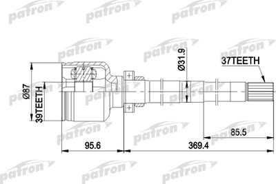 Шарнирный комплект, приводной вал PATRON PCV5016 для CITROËN JUMPER