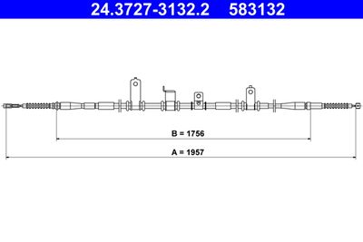 Тросик, cтояночный тормоз ATE 24.3727-3132.2 для HYUNDAI SANTA FE