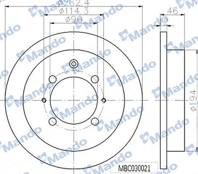 MANDO MBC030021 Тормозные диски для HYUNDAI SONATA II (Y-2) 2.0 i