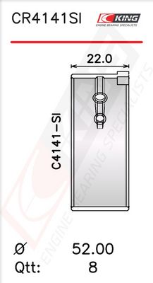 Черупка на биелен лагер KING CR4141SI0.25