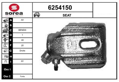 STARTCAR 6254150 Тормозной суппорт для SEAT IBIZA I (21A) 1.5 i STARTCAR 6254150 Тормозной суппорт для SEAT IBIZA I (21A) 1.5 i
