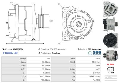GENERATOR / ALTERNATOR AS-PL A0419SEG 4