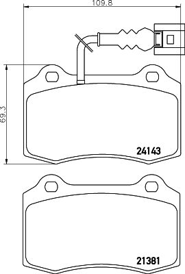 Комплект тормозных колодок, дисковый тормоз 8DB 355 011-741