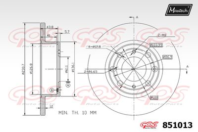 Тормозной диск MAXTECH 851013 для HONDA PRELUDE