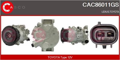 CASCO CAC86011GS Компрессор кондиционера  для TOYOTA CAMRY седан (_V4_) 2.4 (ACV40_)