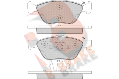 Комплект тормозных колодок, дисковый тормоз R BRAKE RB1125-203 для FIAT STRADA