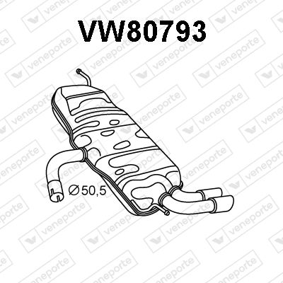 Глушитель выхлопных газов конечный VENEPORTE VW80793 для VW SCIROCCO