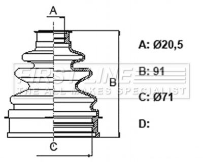 Bellow, drive shaft FIRST LINE FCB6349