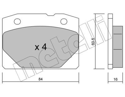 Комплект тормозных колодок, дисковый тормоз METELLI 22-0007-0 для LADA 1200-1500