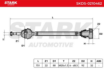 полуоска STARK SKDS-0210462