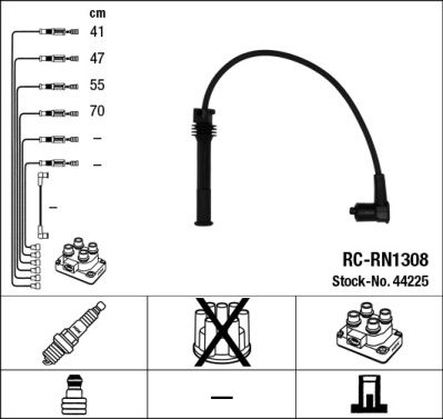 Комплект проводов зажигания NGK 44225 для RENAULT CLIO