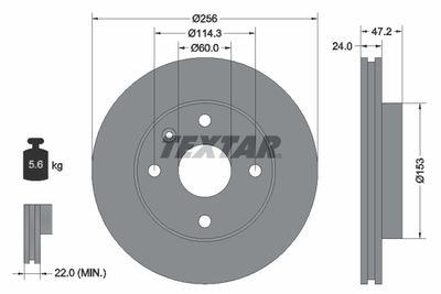 Тормозной диск TEXTAR 92133600 для CHEVROLET NUBIRA