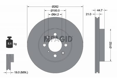Tarcza hamulcowa PAGID 51119NC