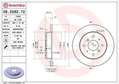 BREMSSCHEIBE BREMBO 08558210 1