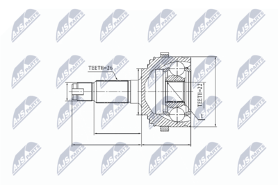 каре комплект, полуоска NTY NPZ-RV-008