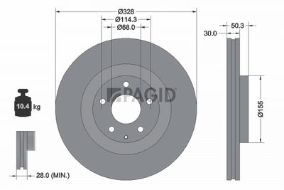 спирачен диск PAGID 56523NC