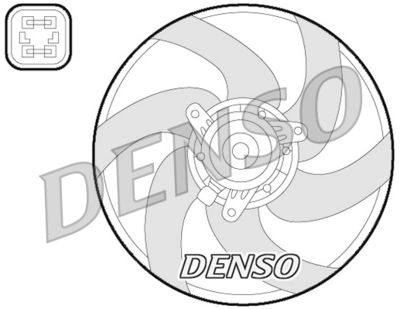 Вентилятор, охлаждение двигателя DENSO DER21022 для CITROËN C1