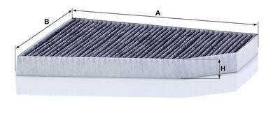 Cabinefilter met actieve kool past: TESLA MODEL X Electric 09.15-