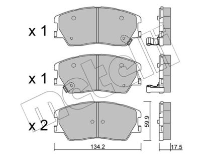 Brake Pad Set, disc brake 22-1305-0