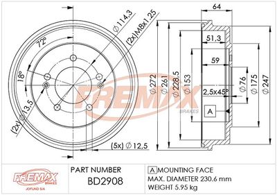Tambour de frein FREMAX