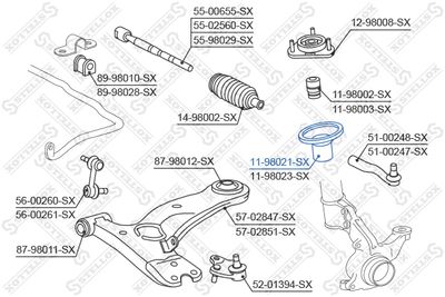 STELLOX 11-98021-SX Комплект пыльника и отбойника амортизатора  для TOYOTA (Тойота)