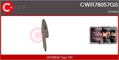 Выключатель, стеклолодъемник CASCO CWR78057GS для HYUNDAI TUCSON