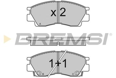 Комплект тормозных колодок, дисковый тормоз BREMSI BP2453 для MITSUBISHI SAPPORO
