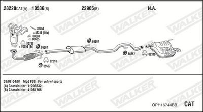 ABGASANLAGE WALKER OPH16744BB