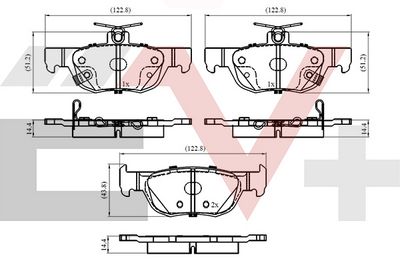 комплект спирачно феродо, дискови спирачки COMLINE CEV32857