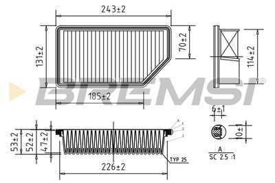 Воздушный фильтр BREMSI FA0604 для KIA RIO