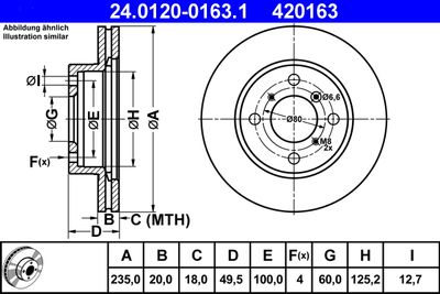 Тормозной диск ATE 24.0120-0163.1 для SUZUKI BALENO