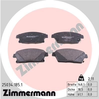 ZIMMERMANN 25034.185.1 Тормозные колодки и сигнализаторы  для CHEVROLET  (Шевроле Траx)
