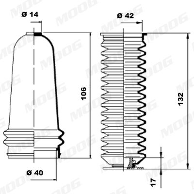 FALTENBALGSATZ LENKUNG MOOG K150123 1