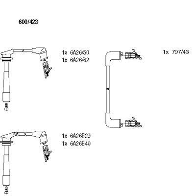Комплект проводов зажигания BREMI 600/423 для DAIHATSU APPLAUSE