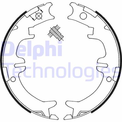 Bromsbackar, sats, parkeringsbroms DELPHI LS1892