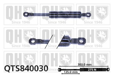 Газовая пружина, крышка багажник QUINTON HAZELL QTS840030 для PEUGEOT 205