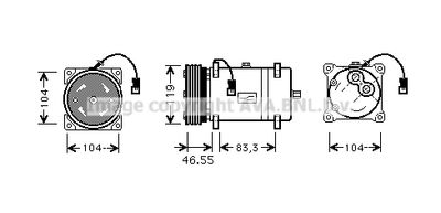 AVA-QUALITY-COOLING CNAK161 Компресор кондиціонера для FIAT (Фиат)