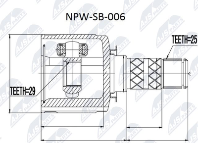 Шарнирный комплект, приводной вал NTY NPW-SB-006 для SUBARU LEVORG