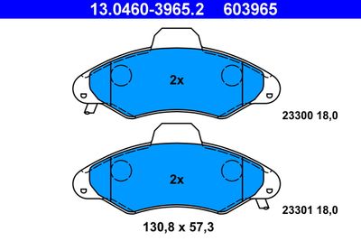 Комплект тормозных колодок, дисковый тормоз ATE 13.0460-3965.2 для FORD ORION