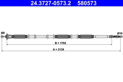 Тросик, cтояночный тормоз ATE 24.3727-0573.2 для FIAT DOBLO