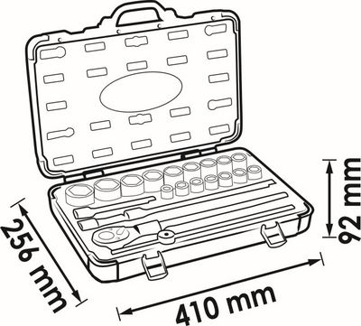 Vigor V2460N Sada nástrčných klíčů 25 ks 1/2"